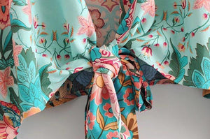 Floral Bow Tie Kimono