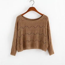 Load image into Gallery viewer, Hollow Out Knitted Crop Sweater