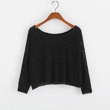Load image into Gallery viewer, Hollow Out Knitted Crop Sweater