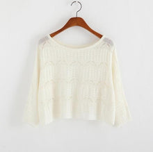Load image into Gallery viewer, Hollow Out Knitted Crop Sweater