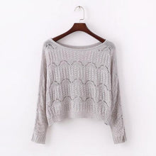 Load image into Gallery viewer, Hollow Out Knitted Crop Sweater
