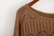 Load image into Gallery viewer, Hollow Out Knitted Crop Sweater