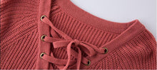 Load image into Gallery viewer, Knitted Lace-Up Sweater