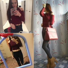 Load image into Gallery viewer, Knitted Off Shoulder Sweater