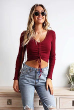 Load image into Gallery viewer, Ruched V-Neck Shirt