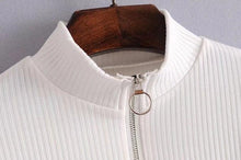Load image into Gallery viewer, Solid Zip-Up Stand Collar Shirt