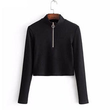 Load image into Gallery viewer, Solid Zip-Up Stand Collar Shirt