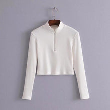 Load image into Gallery viewer, Solid Zip-Up Stand Collar Shirt