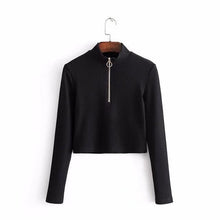 Load image into Gallery viewer, Solid Zip-Up Stand Collar Shirt