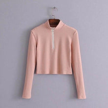 Load image into Gallery viewer, Solid Zip-Up Stand Collar Shirt
