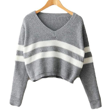 Striped Crop knitted Sweater