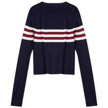 Load image into Gallery viewer, Striped Crop Knitted Sweater