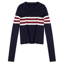 Load image into Gallery viewer, Striped Crop Knitted Sweater