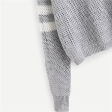 Load image into Gallery viewer, Striped V-Neck Crop Sweater