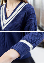 Load image into Gallery viewer, Striped V-Neck Sweater