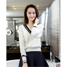 Load image into Gallery viewer, Striped V-Neck Sweater