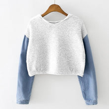 Load image into Gallery viewer, Two Tone Crop Sweater