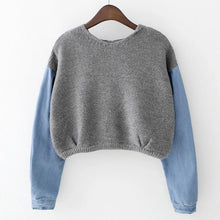 Load image into Gallery viewer, Two Tone Crop Sweater