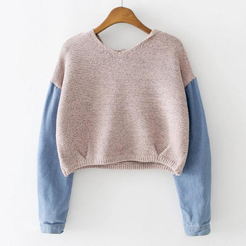 Two Tone Crop Sweater