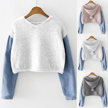 Load image into Gallery viewer, Two Tone Crop Sweater