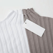 Load image into Gallery viewer, Two Tone Turtleneck Knitted Shirt