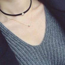 Load image into Gallery viewer, Double Layer Crystal Choker