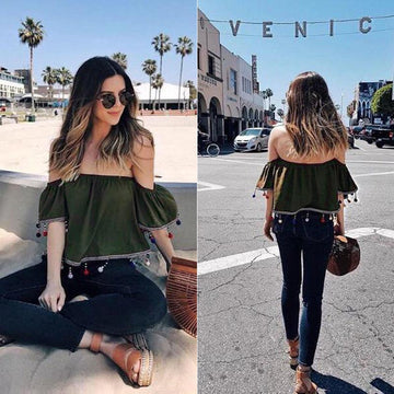 Army Green Off-Shoulder