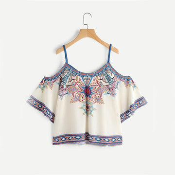 Boho Open Shoulder Blouse