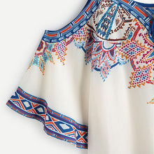 Load image into Gallery viewer, Boho Open Shoulder Blouse