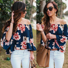 Load image into Gallery viewer, Floral Printed Off-Shoulder