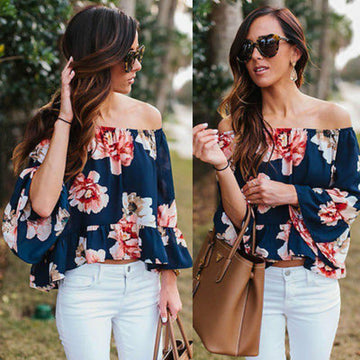 Floral Printed Off-Shoulder