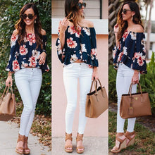 Load image into Gallery viewer, Floral Printed Off-Shoulder