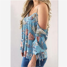 Load image into Gallery viewer, Floral Spaghetti Strap Off-Shoulder