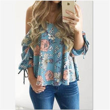 Load image into Gallery viewer, Floral Spaghetti Strap Off-Shoulder