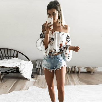 Flower Off-Shoulder