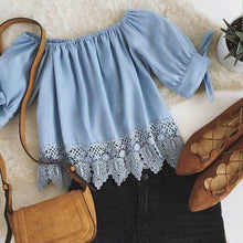 Load image into Gallery viewer, Lace Off-Shoulder