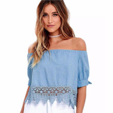 Load image into Gallery viewer, Lace Patchwork Off-Shoulder