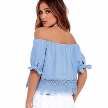 Load image into Gallery viewer, Lace Patchwork Off-Shoulder