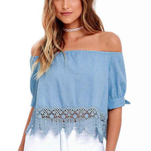 Load image into Gallery viewer, Lace Patchwork Off-Shoulder