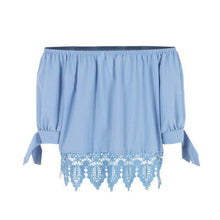 Load image into Gallery viewer, Lace Patchwork Off-Shoulder