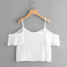 Load image into Gallery viewer, Plaid Crop Off-Shoulder