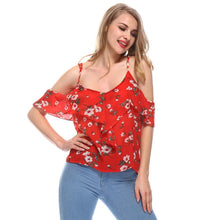 Load image into Gallery viewer, Ruffled Floral Off-Shoulder