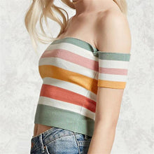 Load image into Gallery viewer, Striped Crop Off-Shoulder
