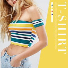 Load image into Gallery viewer, Striped Crop Off-Shoulder