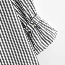 Load image into Gallery viewer, Striped Flare Sleeve Off-Shoulder