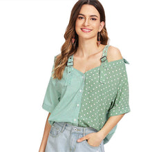 Load image into Gallery viewer, Striped &amp; Polka Dot Off-Shoulder