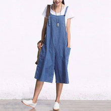 Load image into Gallery viewer, Overall Wide Leg Denim Pants