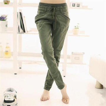 Casual Elastic Waist Pants