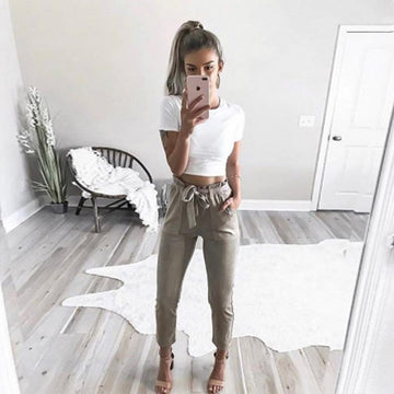 Sashes Suede Pants