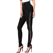 Load image into Gallery viewer, Lace-Up Rivet Jeans